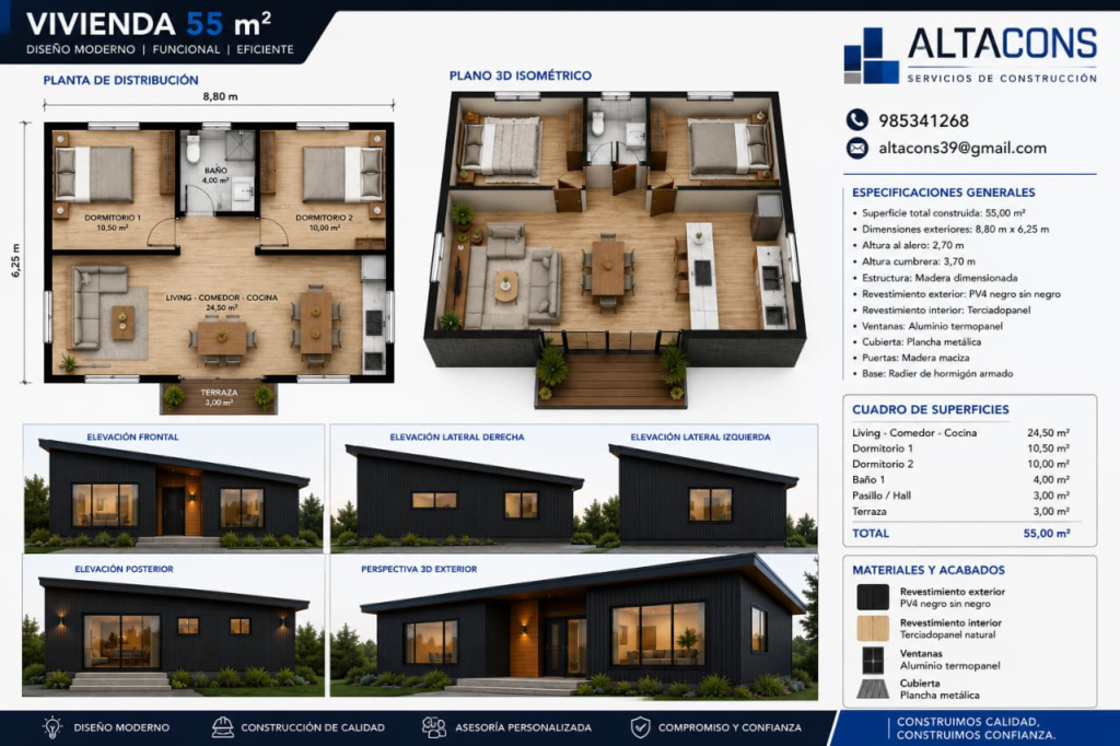 Vivienda 55 m²