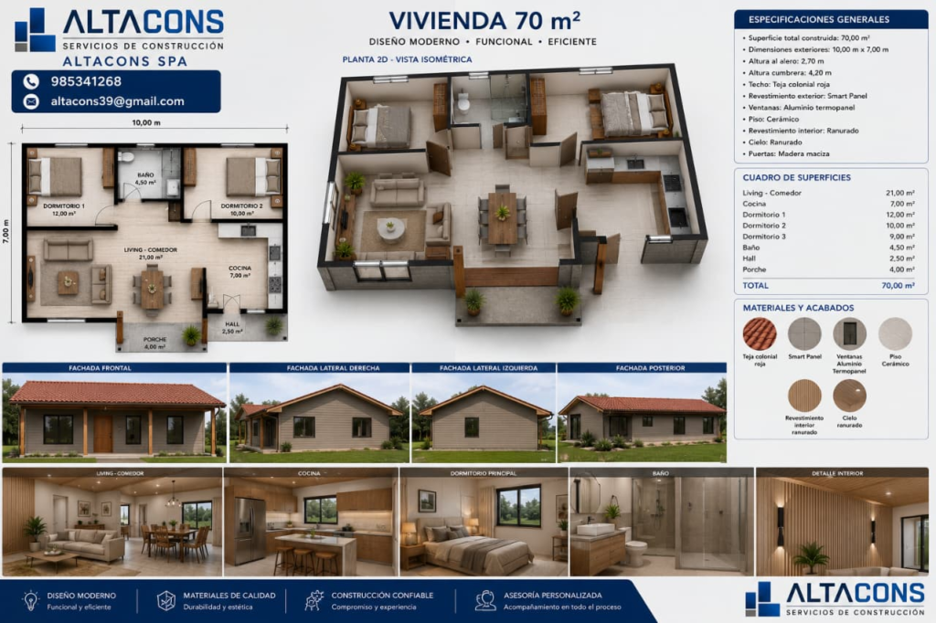 Vivienda 70 m² Colonial